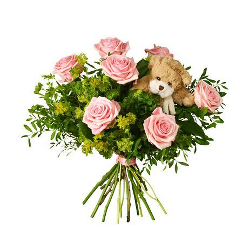 Baby Bouquet with Teddy Bear