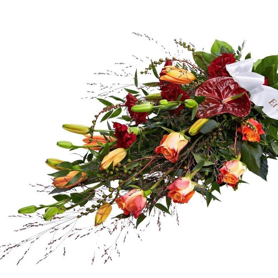 Funeral Spray Golden With Ribbon