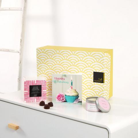 Salted Caramel Flavour Truffles, Birthday Card & Candle Gift Set
