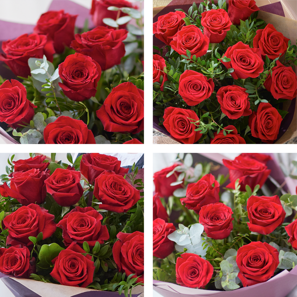 Image 2 of 4 of Happy Anniversary 12 Red Rose Bouquet