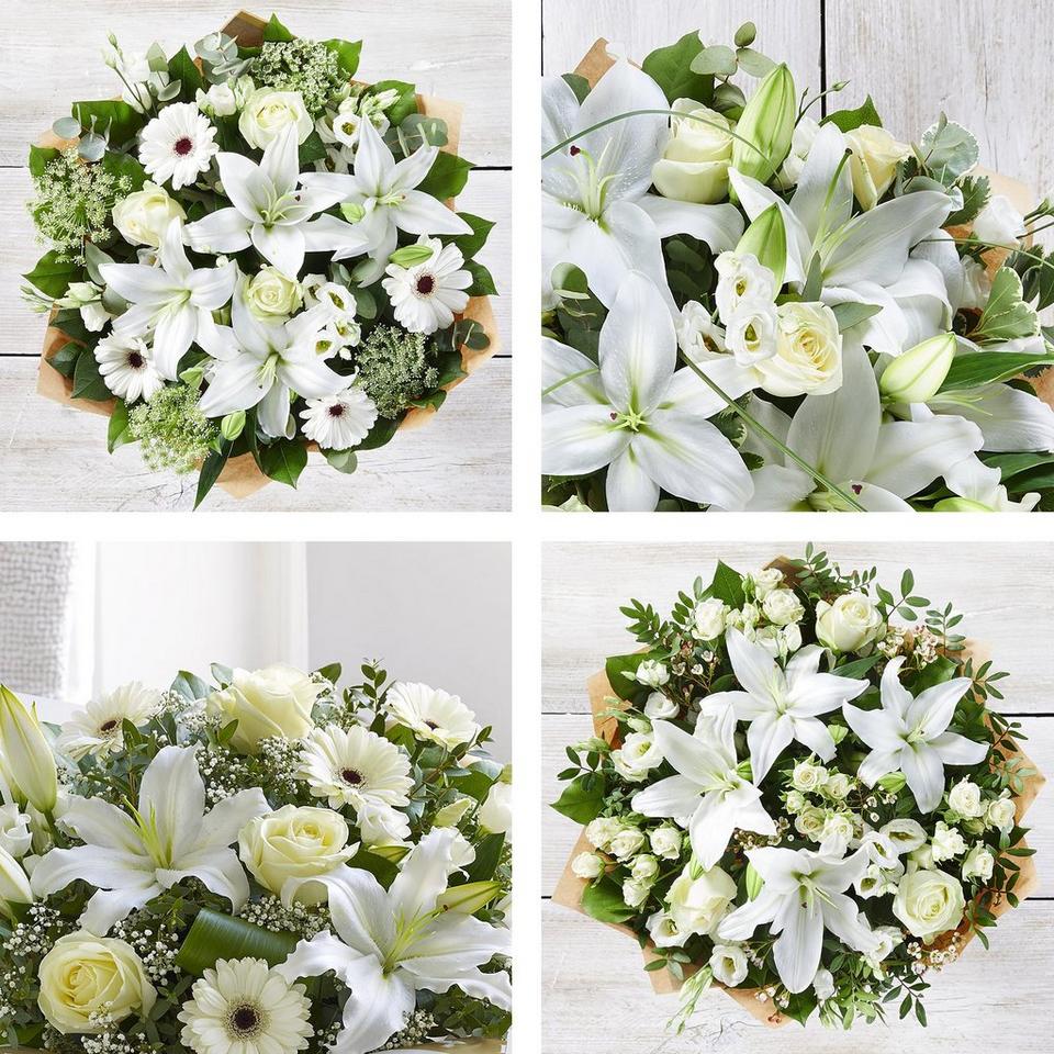 Image 2 of 4 of Birthday White Rose and Lily Bouquet