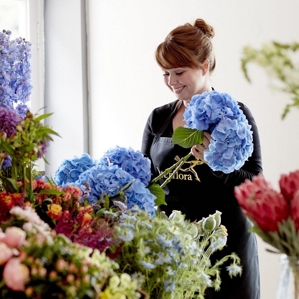 Image 3 of 3 of Brilliant Blue and White Bouquet