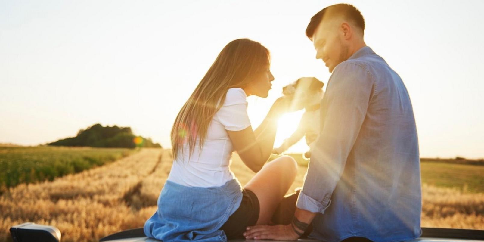 Couple in sunset