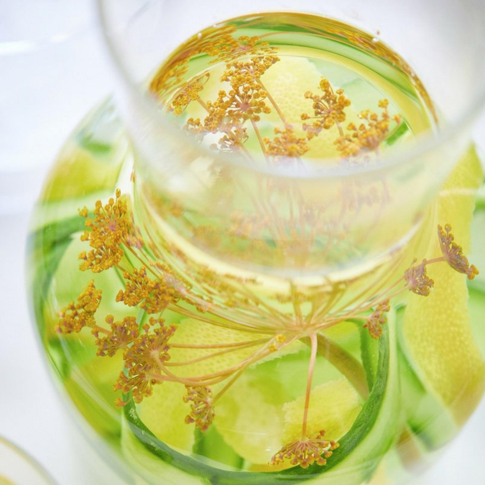 Cucumber-lemon-and-fennel-flower-gin-cocktail-close-up
