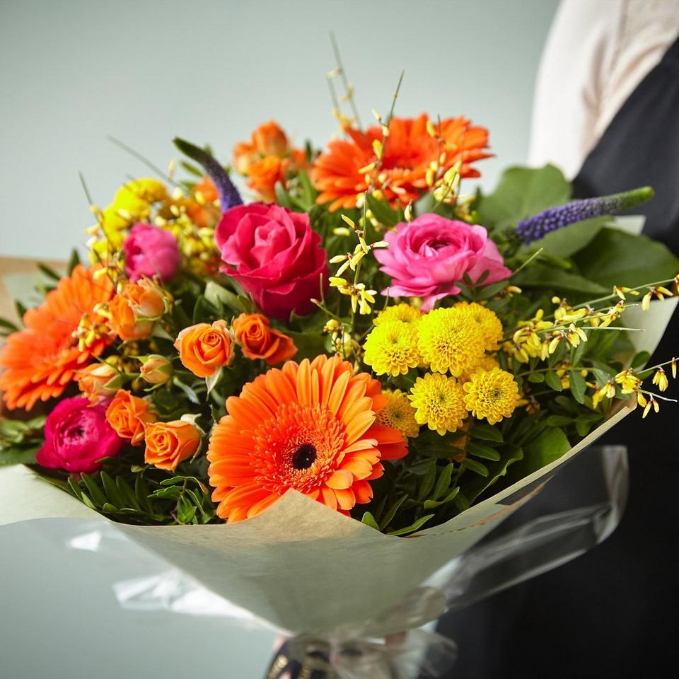 Image 3 of 5 of Brights hand-tied bouquet made with the finest flowers