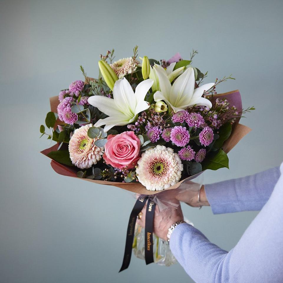 Image 3 of 5 of Pastels hand-tied bouquet made with the finest flowers