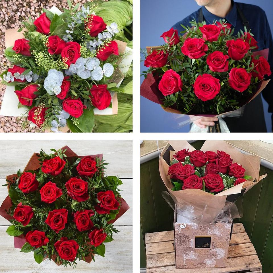 Image 2 of 5 of 12 Red Rose Hand-tied