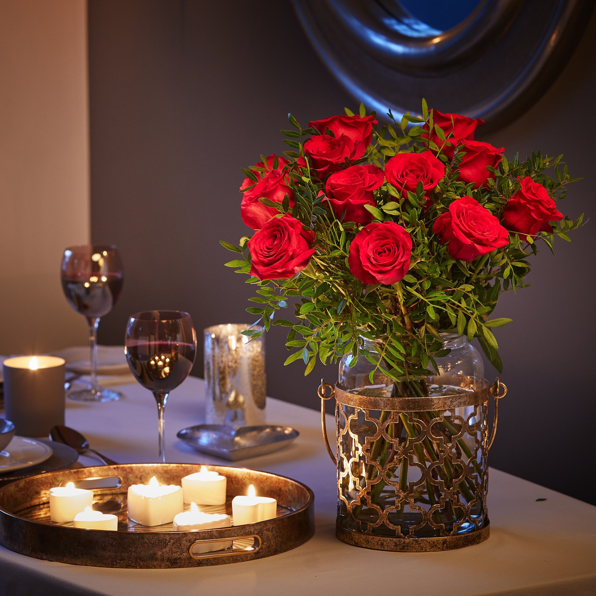 Image 3 of 5 of 12 Red Rose Hand-tied