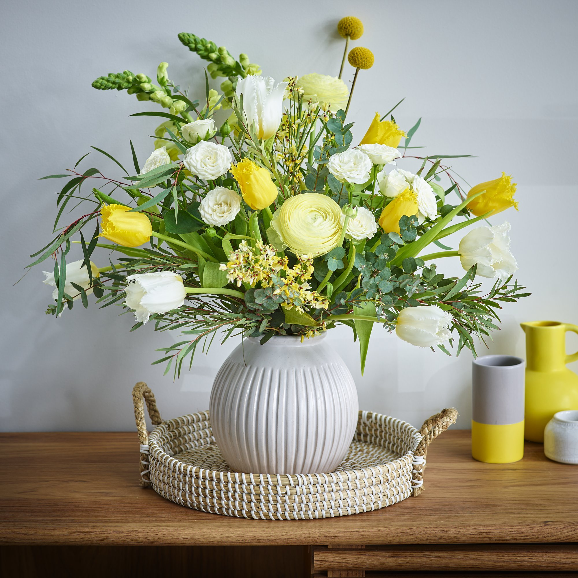 Image 3 of 5 of Yellow & White Birthday Tulip Bouquet
