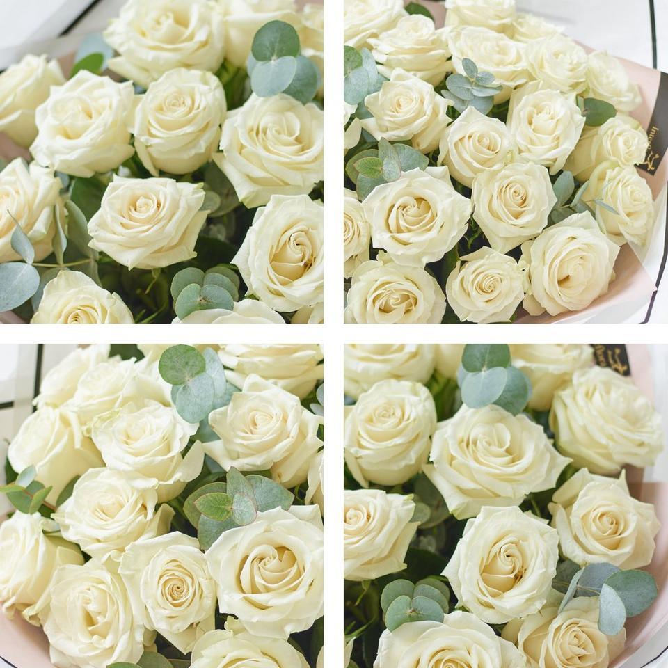 Image 2 of 5 of Luxury White Rose Bouquet