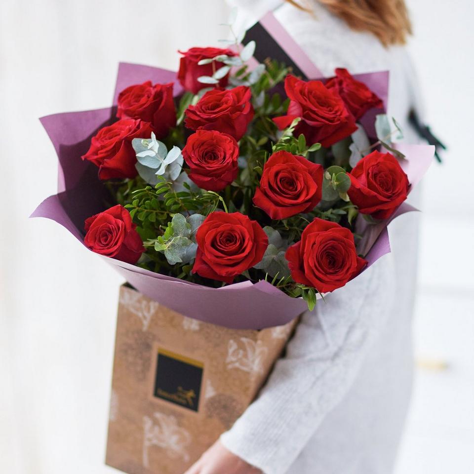 Image 1 of 5 of Luxury Dozen Red Roses