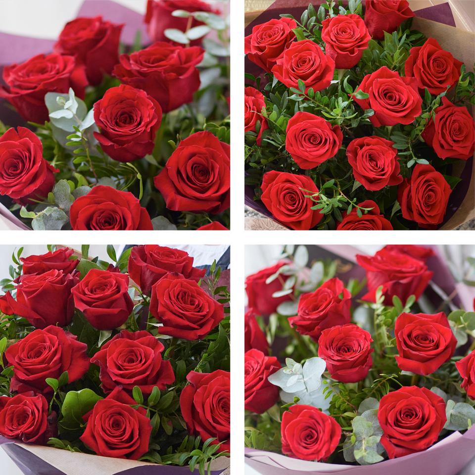 Image 2 of 5 of Luxury Dozen Large-headed Red Roses