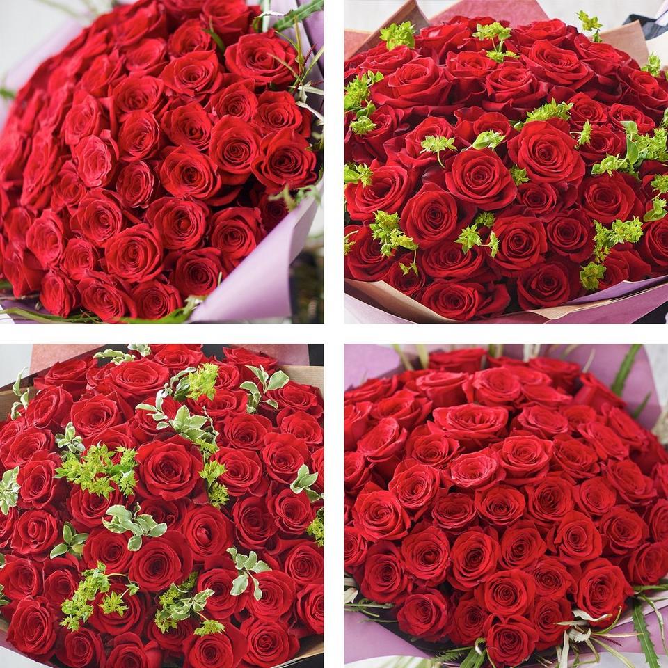 Image 2 of 5 of Dazzling 50 Large-headed Red Rose Bouquet