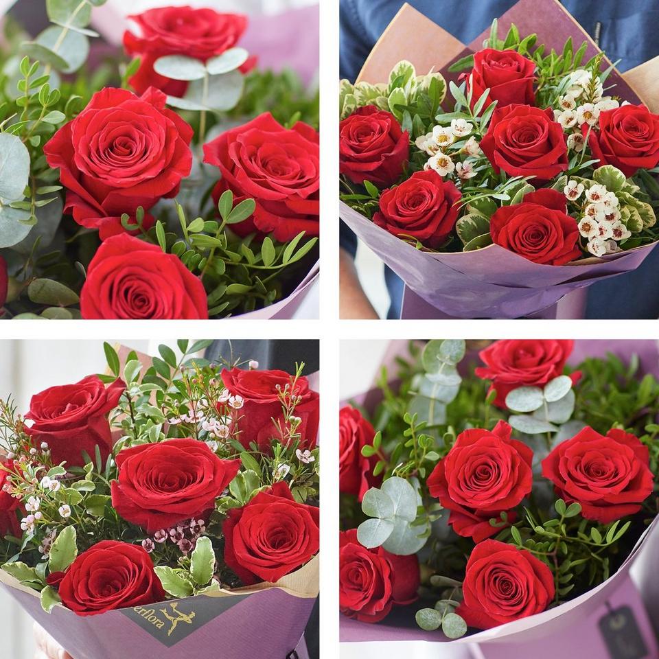 Image 2 of 5 of Half Dozen Large-headed Red Rose Gift Set
