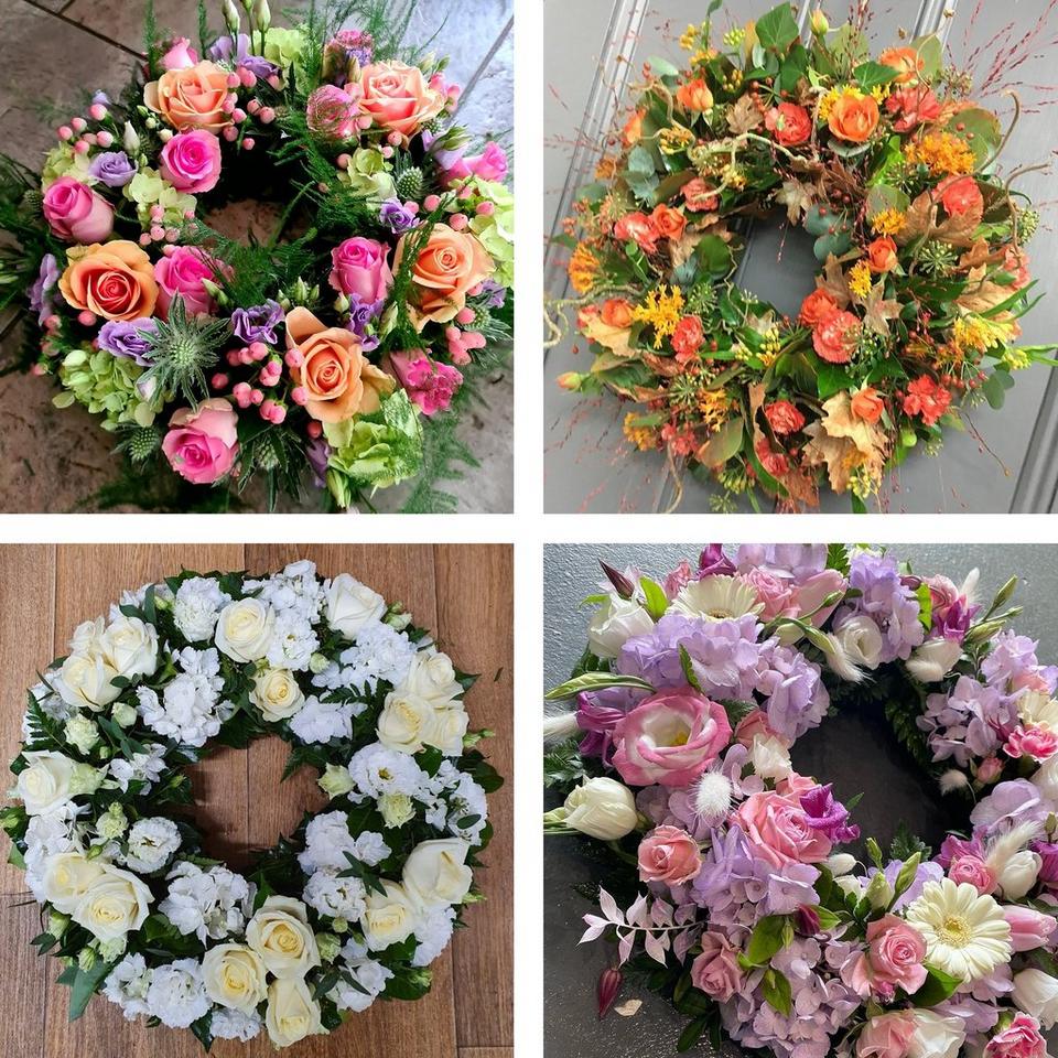 Funeral wreath made with the finest flowers