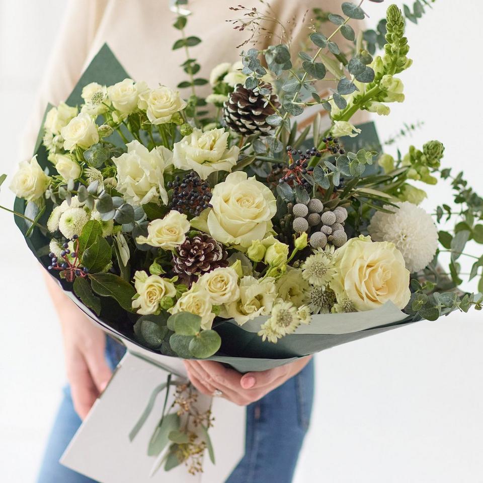 Serene Shades of Winter Bouquet