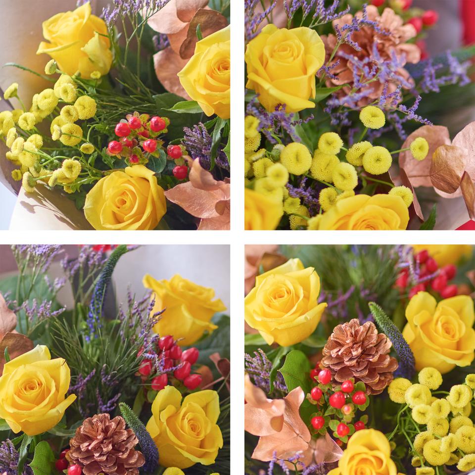 Image 2 of 4 of Winter Yellow Rose Bouquet