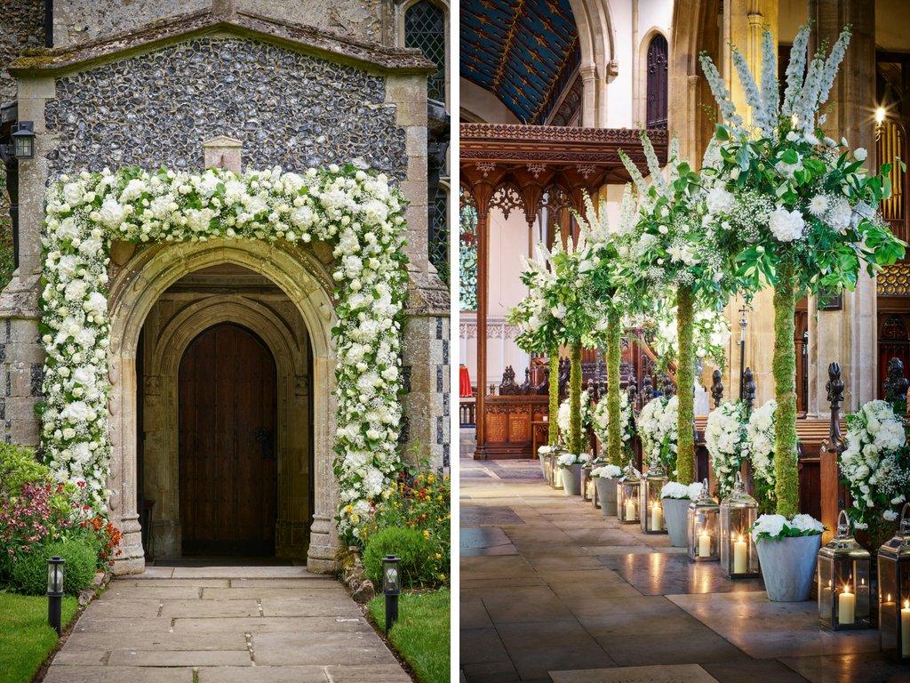 flower-arch-in-church