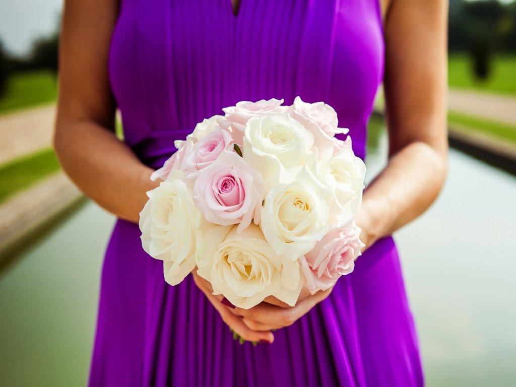 pastel-rose-bridal-bouquet-purple-dress