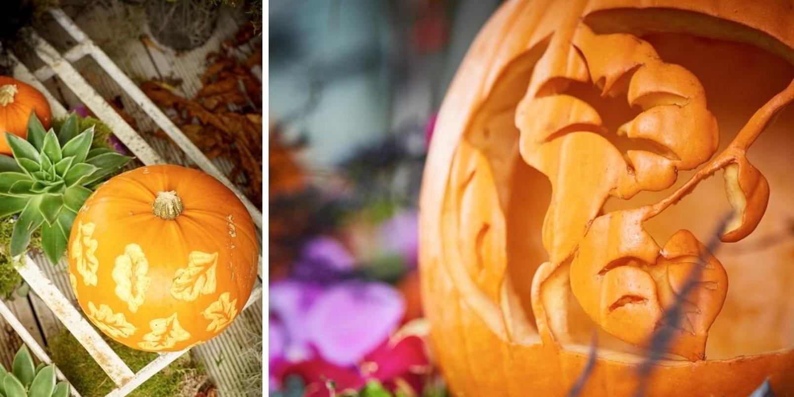 pumpkin-carved-flowers
