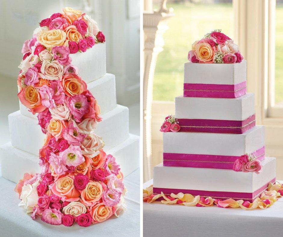 wedding-cake-cascading-floral-decorations